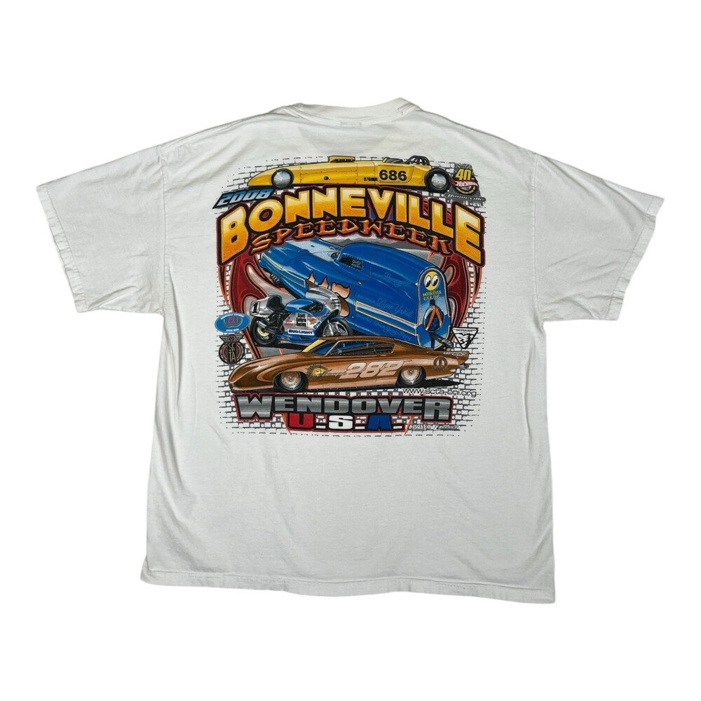 Bonneville Speedweek T-Shirt Size XL Wendover USA Racing 2009 Y2K